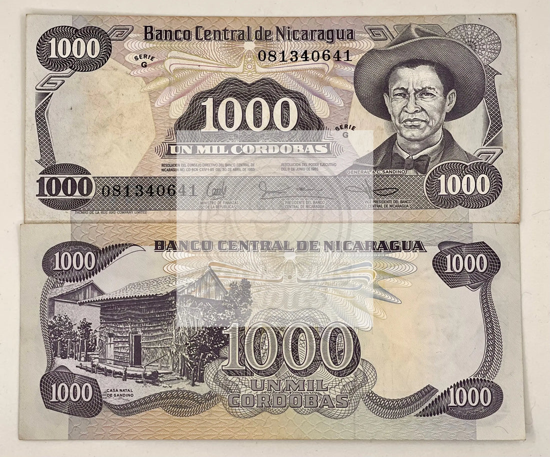 Nicaragua 1985 1000 Cordobas P145a, AU Banknote From Lot - Cool Coins & Notes