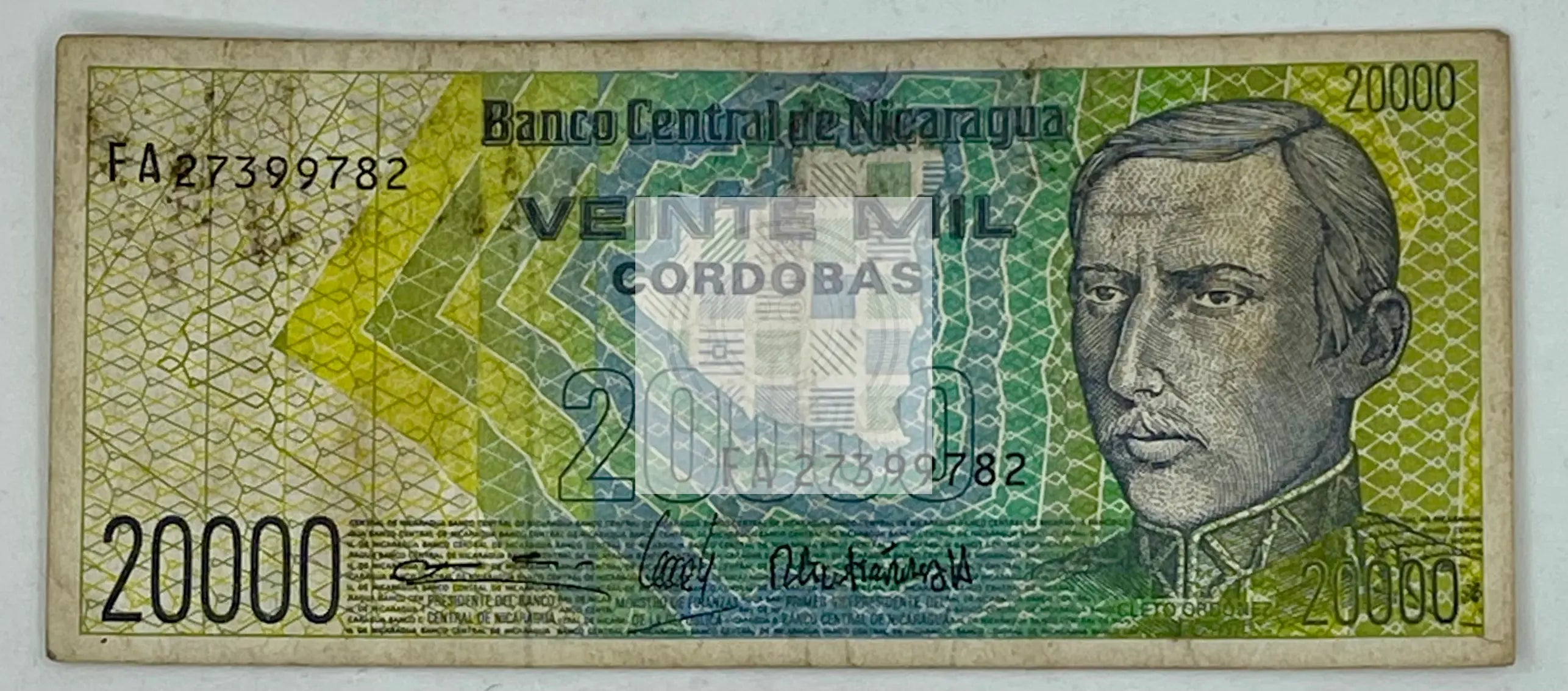 Nicaragua 2000 Cordobas 1989 P160 Used Banknote - Cool Coins & Notes