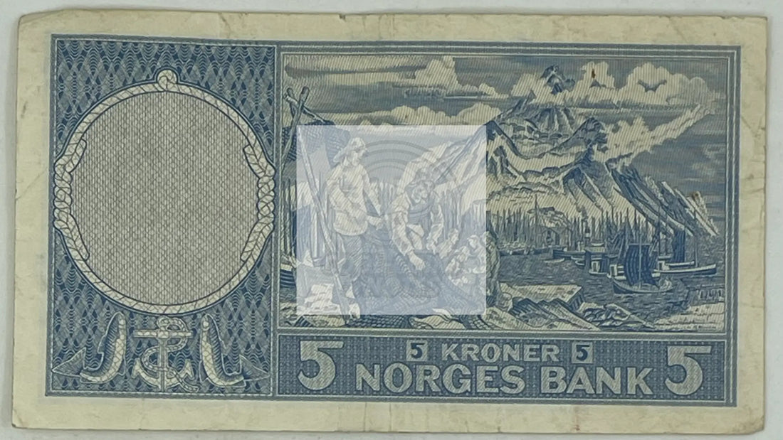 Norway 1957 5 Kroner P-30c, Used World Banknote - Cool Coins & Notes