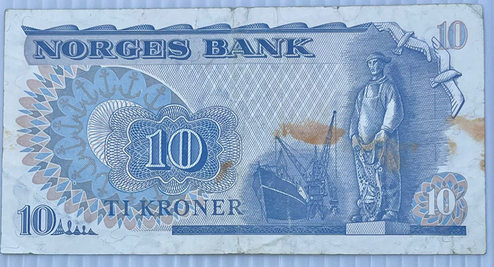 Norway 1979 10 Kroner P-36 Used World Banknote Currency Cool Coins & Notes 