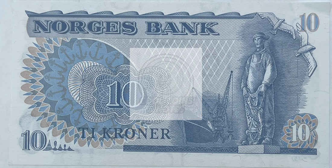 Norway 1983 10 Kroner P-36c AU , World Banknote Currency - Cool Coins & Notes