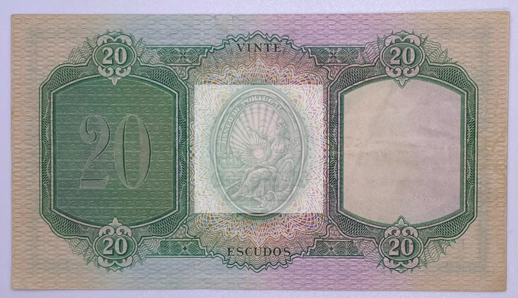 PORTUGAL 20 Escudos 1941 P-153 Used RARE DATE Banknote - Cool Coins & Notes