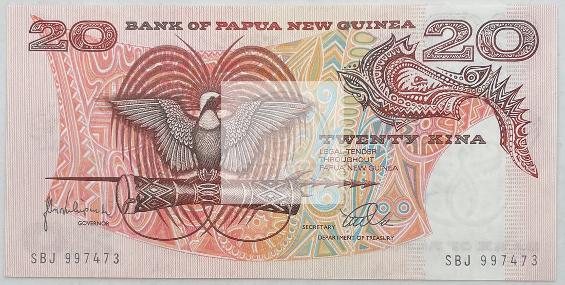 Papua New Guinea 20 Kina Banknote, 1998 ND, P-10c, UNC - Cool Coins & Notes
