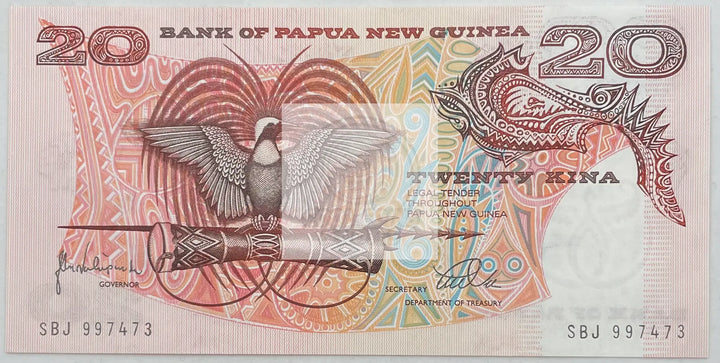 Papua New Guinea 20 Kina Banknote, 1998 ND, P-10c, UNC - Cool Coins & Notes