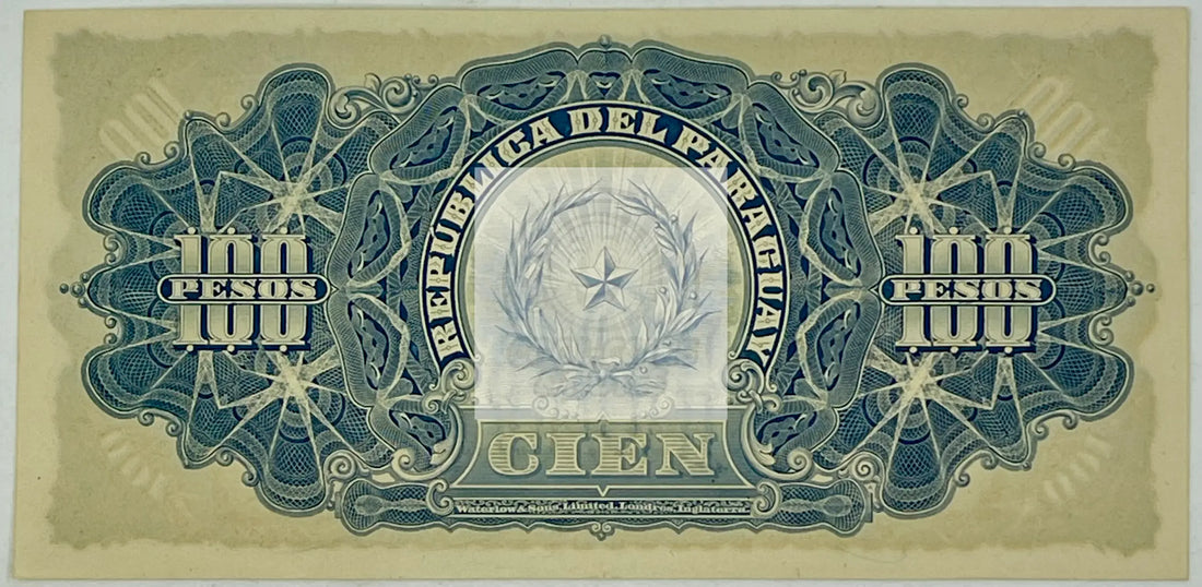 Paraguay 1907 100 Pesos P-159a.3 UNC World Banknote - Cool Coins & Notes