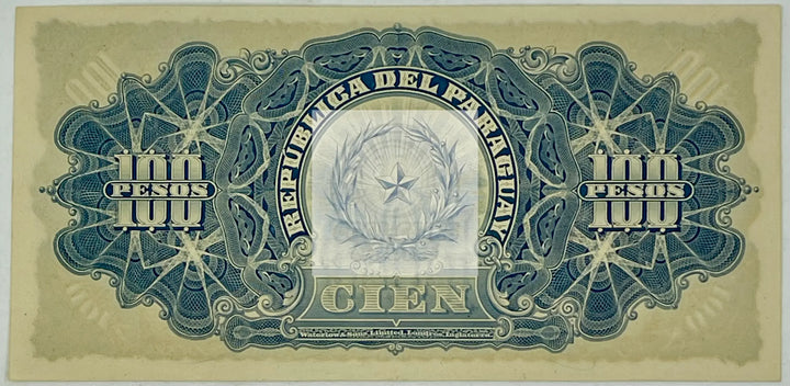 Paraguay 1907 100 Pesos P-159a.3 UNC World Banknote - Cool Coins & Notes