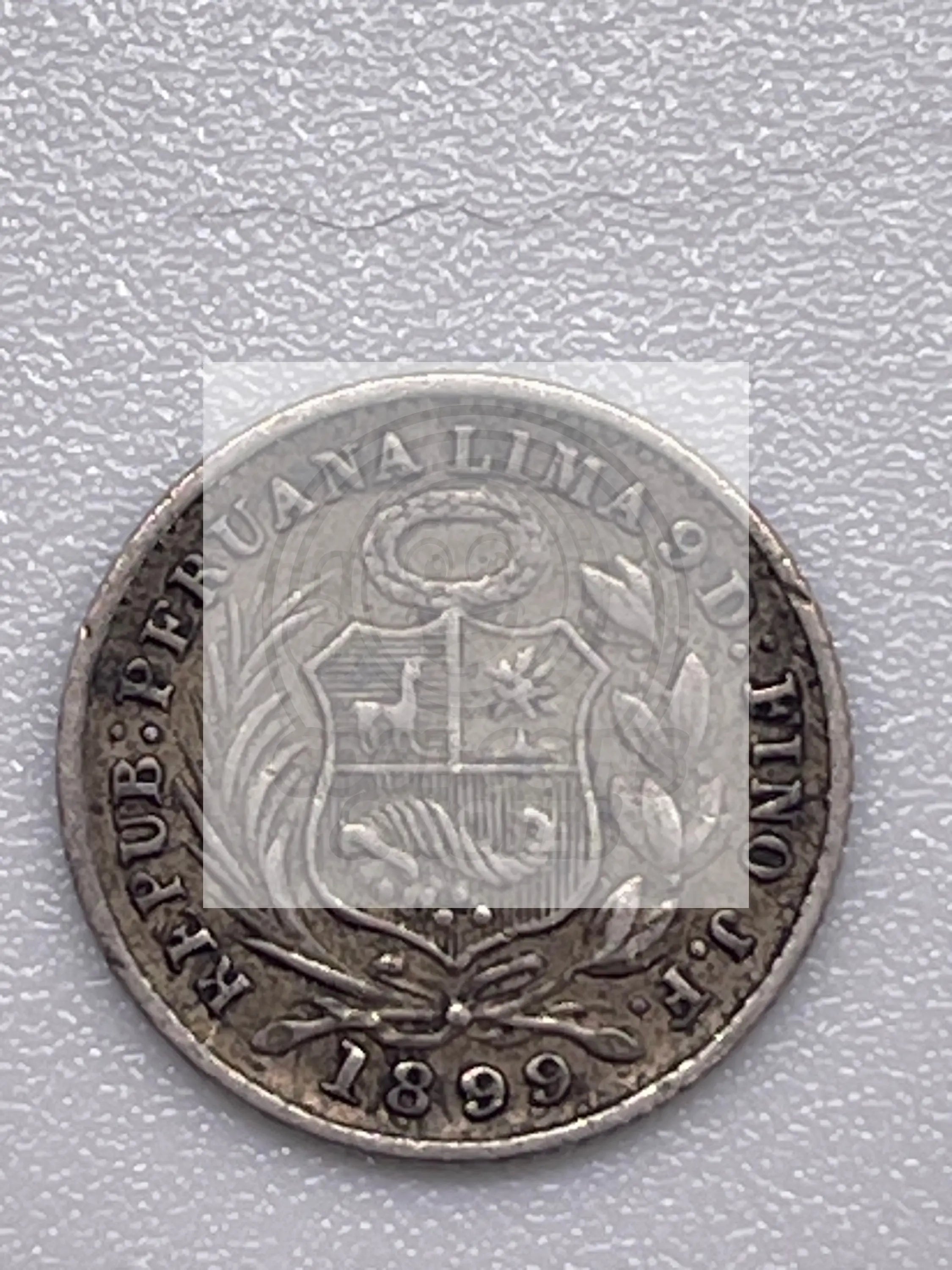Peru 1/2 Dinero 1899 KM#206.2 Overdate Variety Silver Coin - Cool Coins & Notes