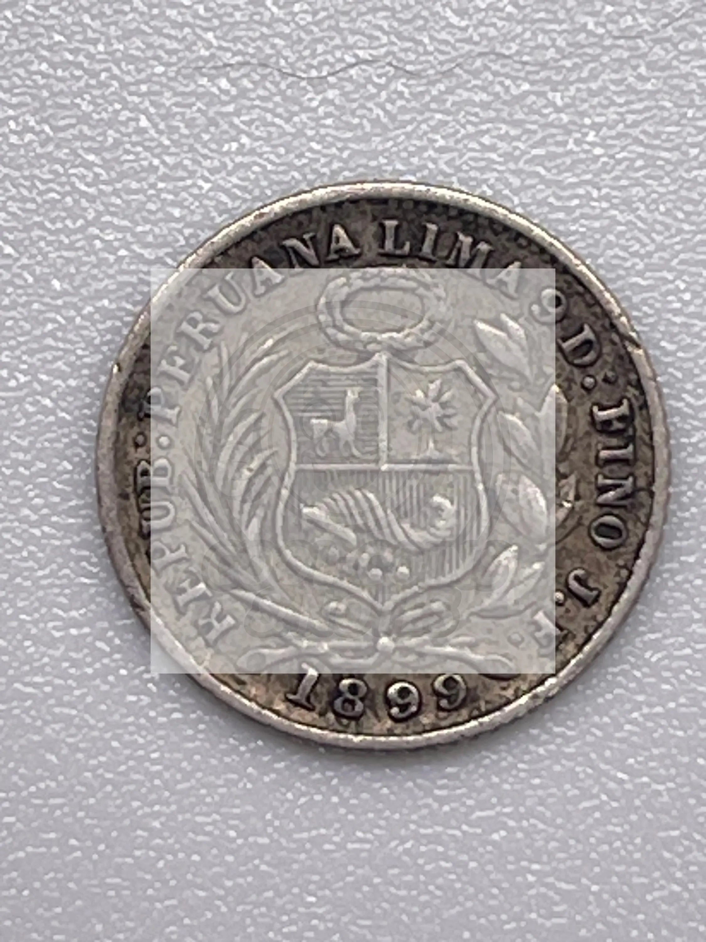 Peru 1/2 Dinero 1899 KM#206.2 Overdate Variety Silver Coin - Cool Coins & Notes