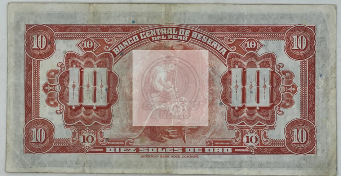 Peru 1941 10 Soles de Oro P-67Aa.1, Used World Banknote - Cool Coins & Notes