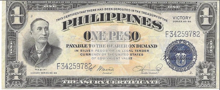 Philippines 1 Peso 1944 Series 66 P-94 WWII, Used Banknote - Cool Coins & Notes
