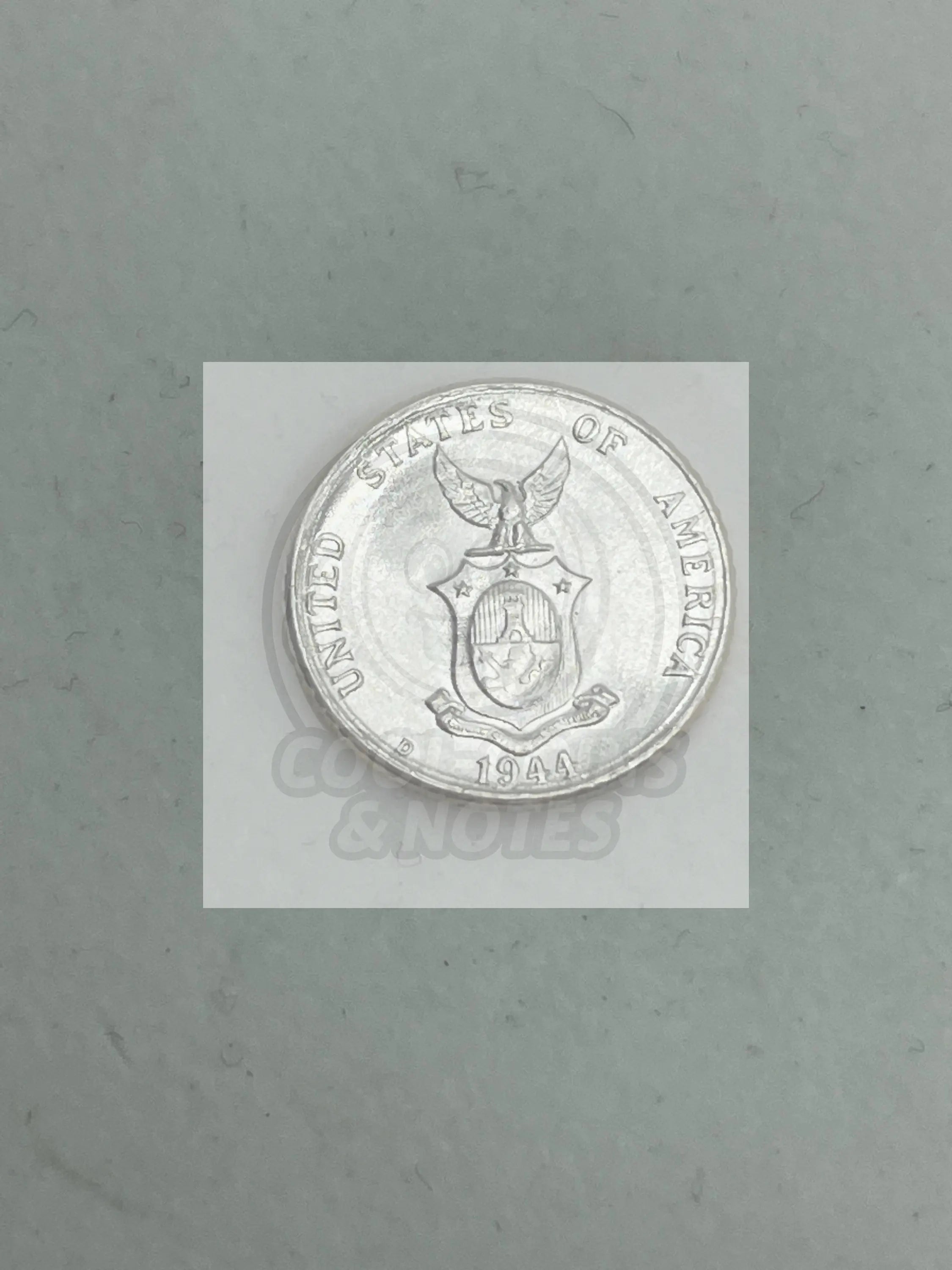 Philippines 10 Centavos Coin Silver UNC 1944 D - Cool Coins & Notes