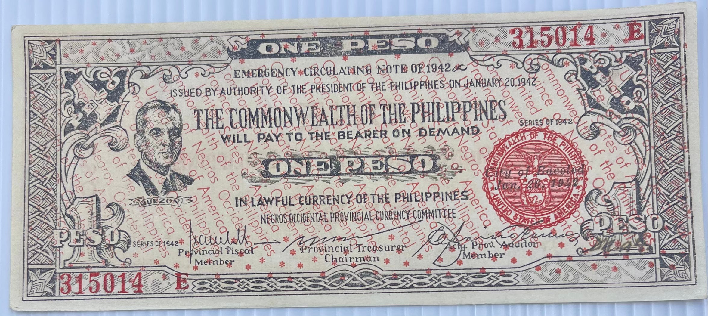 Philippines 1942 1 Peso P-S646a UNC WW2 UNC World Banknote - Cool Coins & Notes