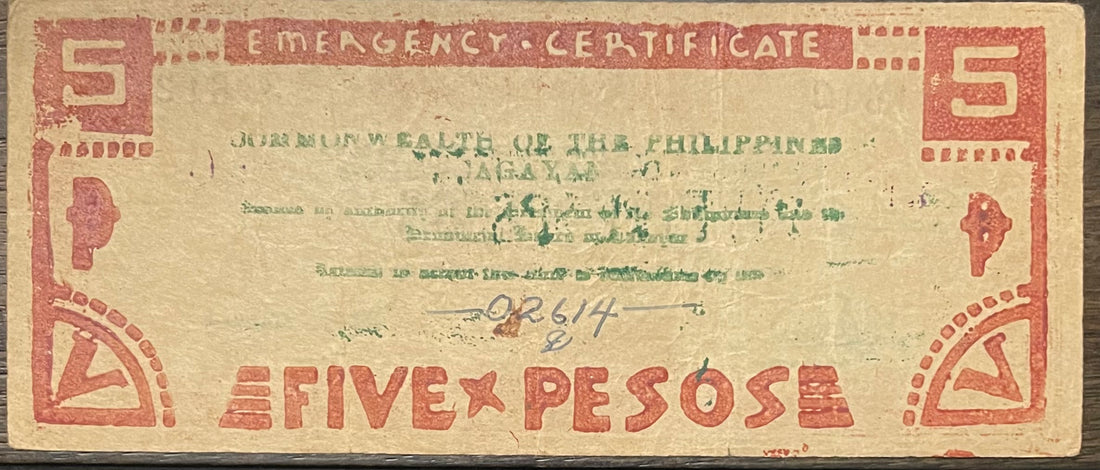 Philippines 1945 5 Pesos P-S191b WW2 Banknote - Cool Coins & Notes