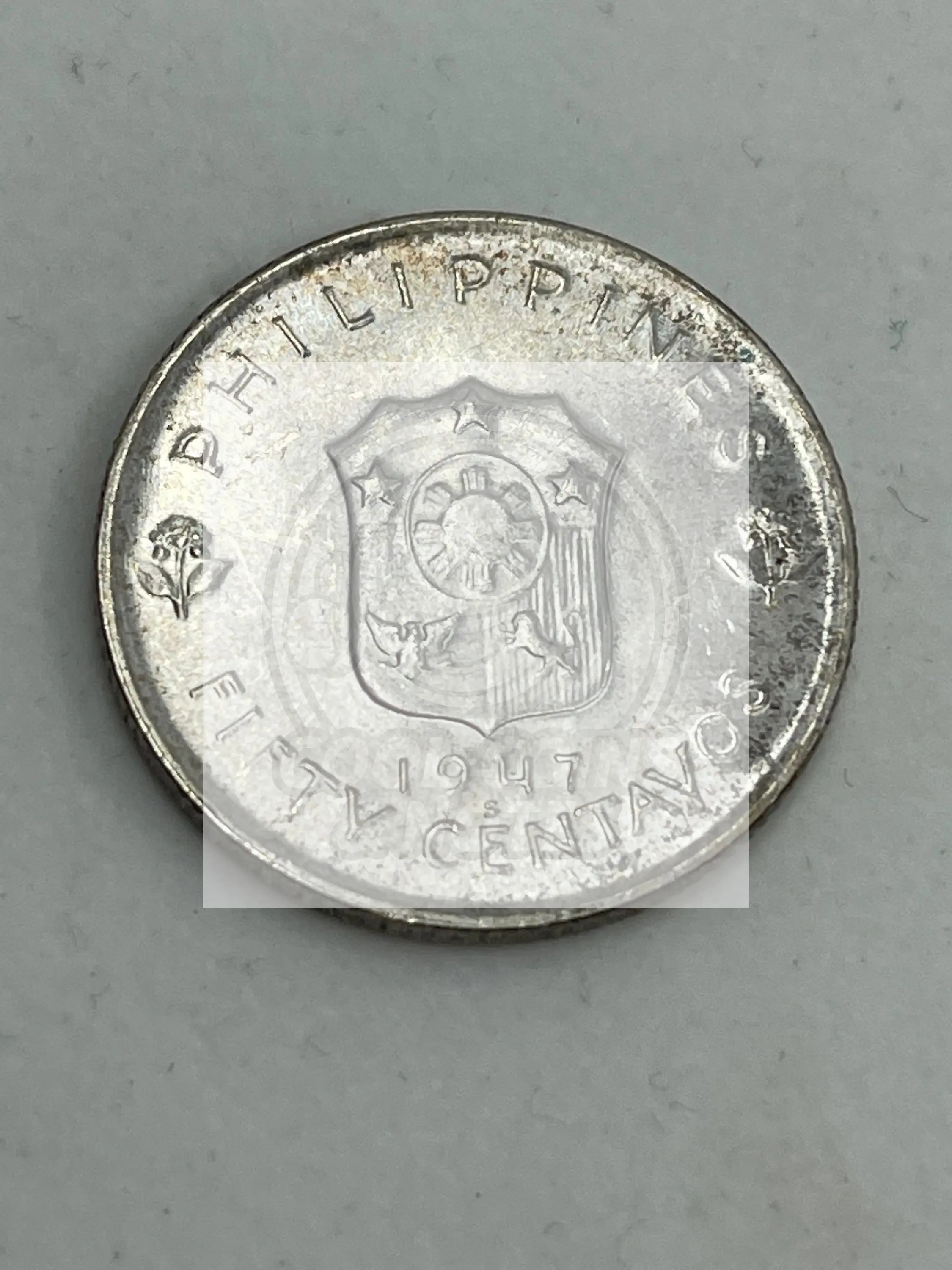 Philippines 1947 50 Centavos Coin Silver UNC KM 184 - Cool Coins & Notes