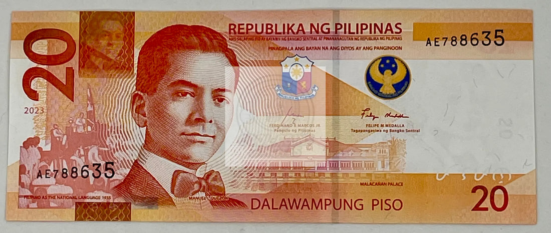 Philippines 20 Piso Banknote, 2023, P-230b, UNC - Cool Coins & Notes