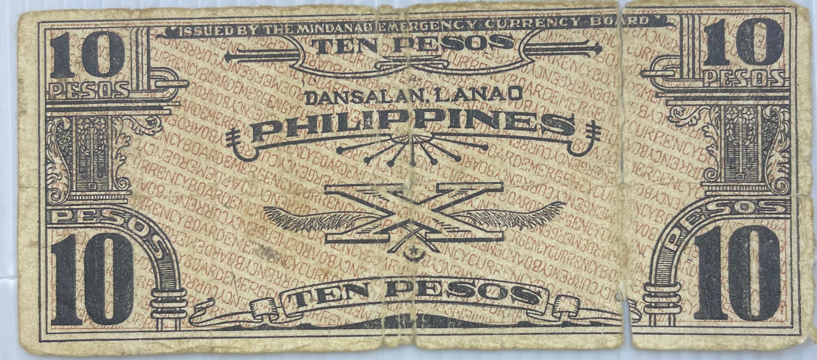Phillipines 1942 10 Pesos P-S473 WW2 Used World Banknote Currency - Cool Coins & Notes