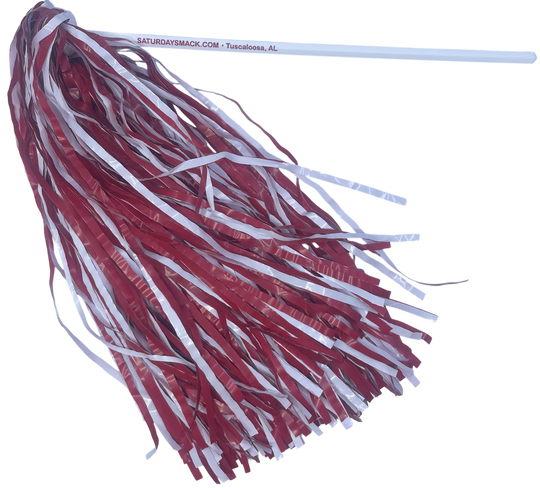 Saturday Smack Crimson/White Pom-Poms Gameday Shakers for Alabama Fans Plastic