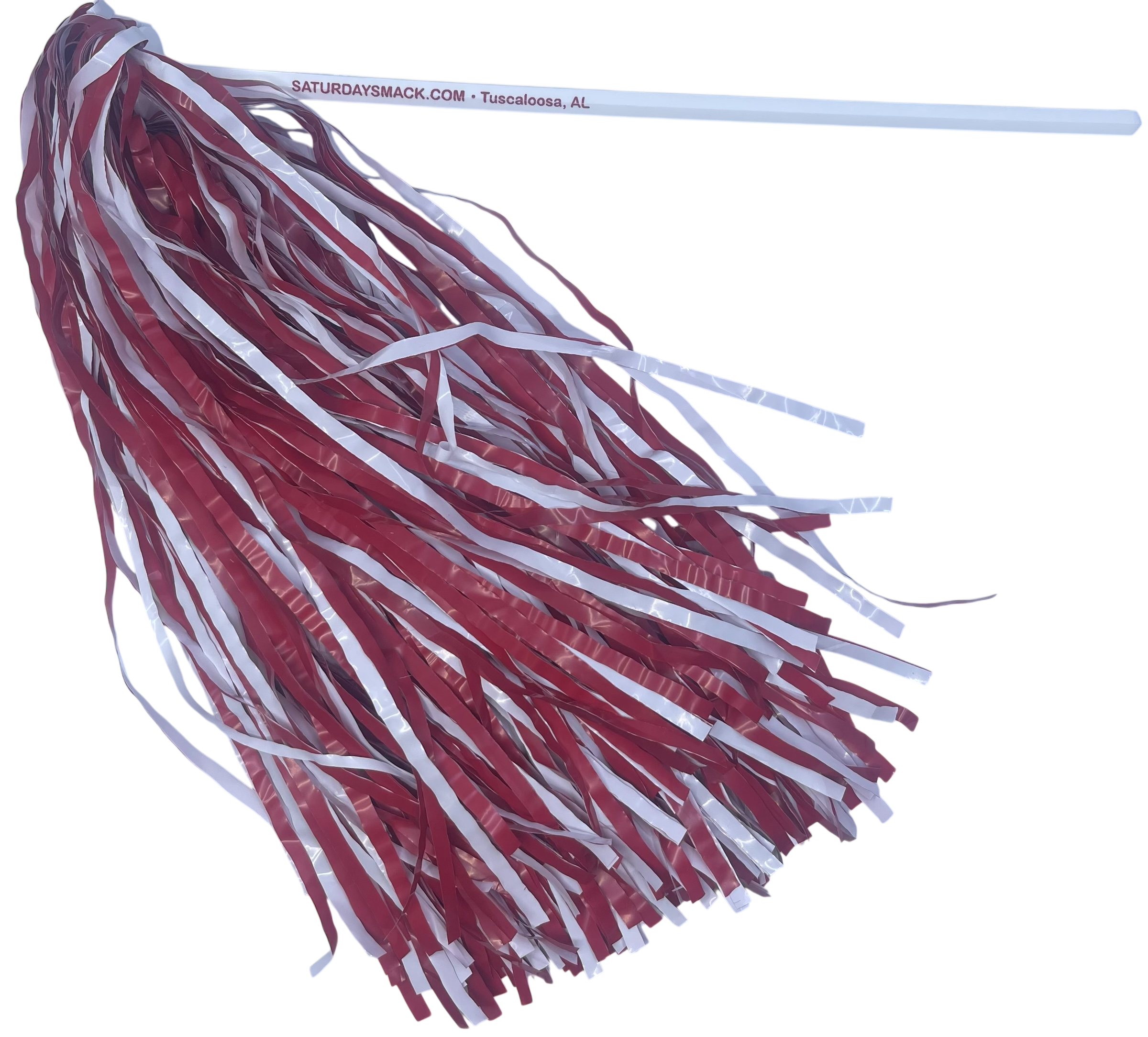 10 Count Saturday Smack Crimson/White Pom-Poms Gameday Shakers for Alabama Fans Plastic