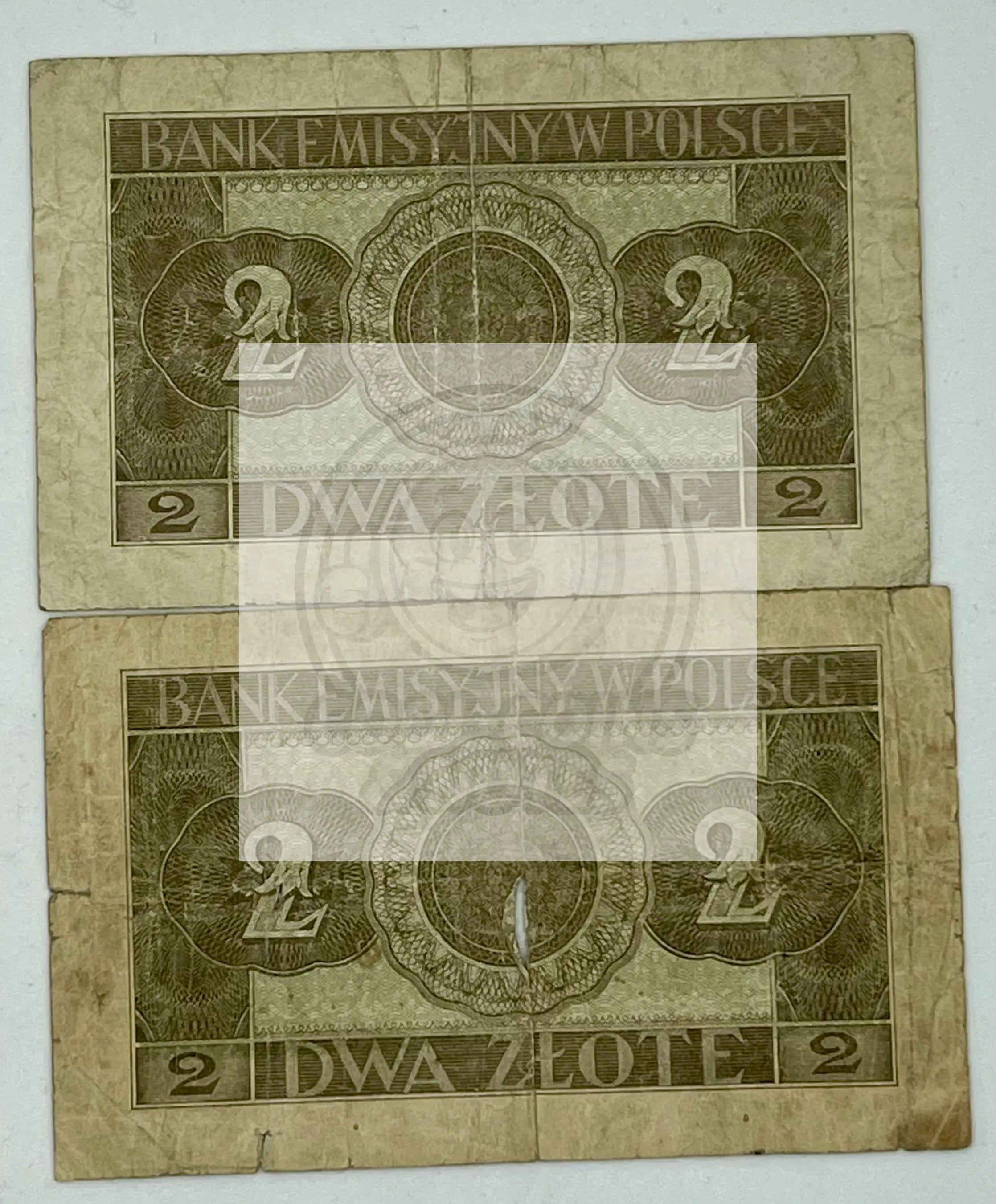 Poland-Germany  Occupation 1941 2 Zlote P-100, Used Banknotes Lot of 2 WW2 - Cool Coins & Notes