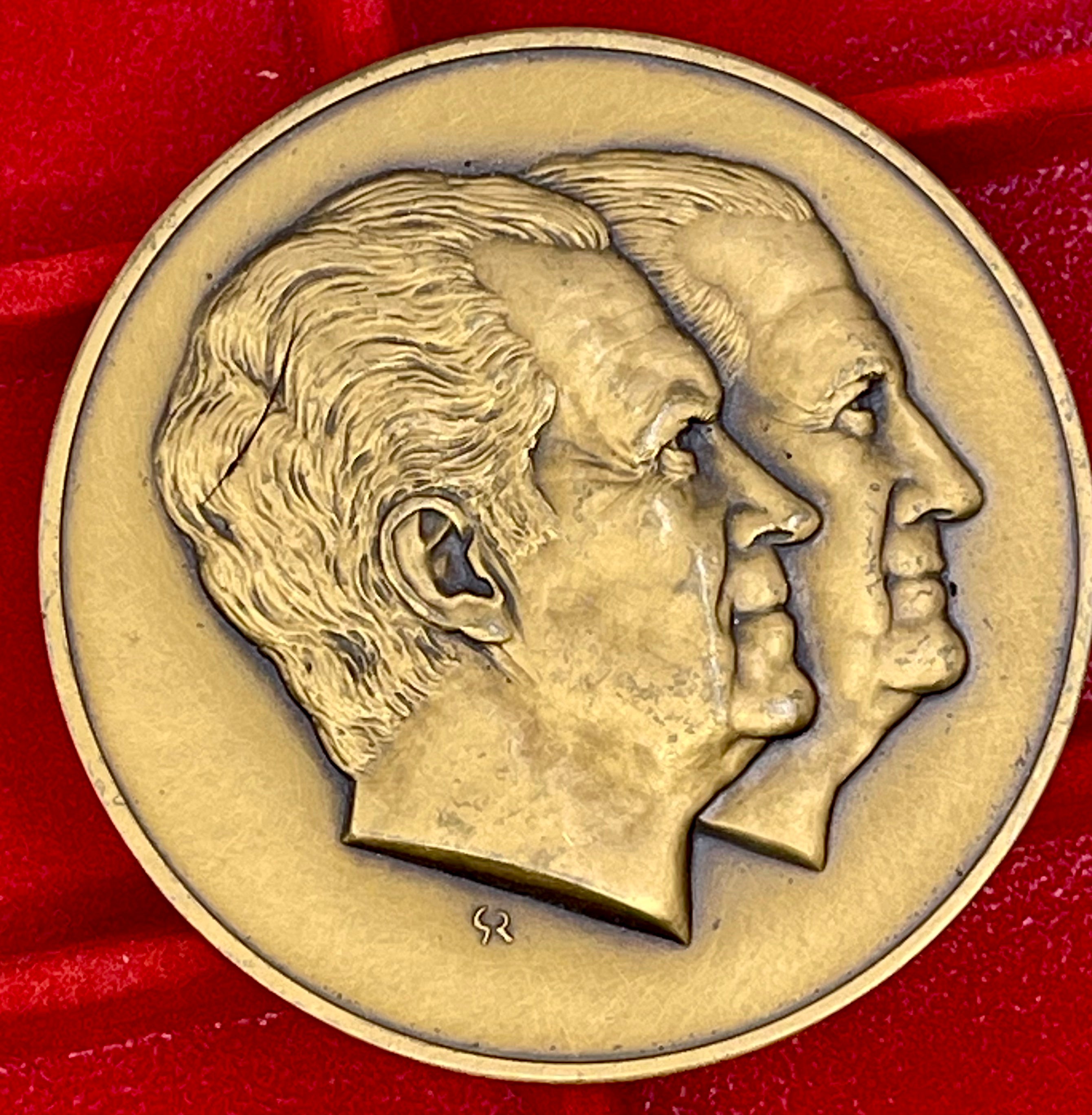 RICHARD NIXON SPIRO AGNEW INAUGURATION 1973 FRANKLIN MINT MEDAL BRONZE 6oz 70mm Cool Coins & Notes 