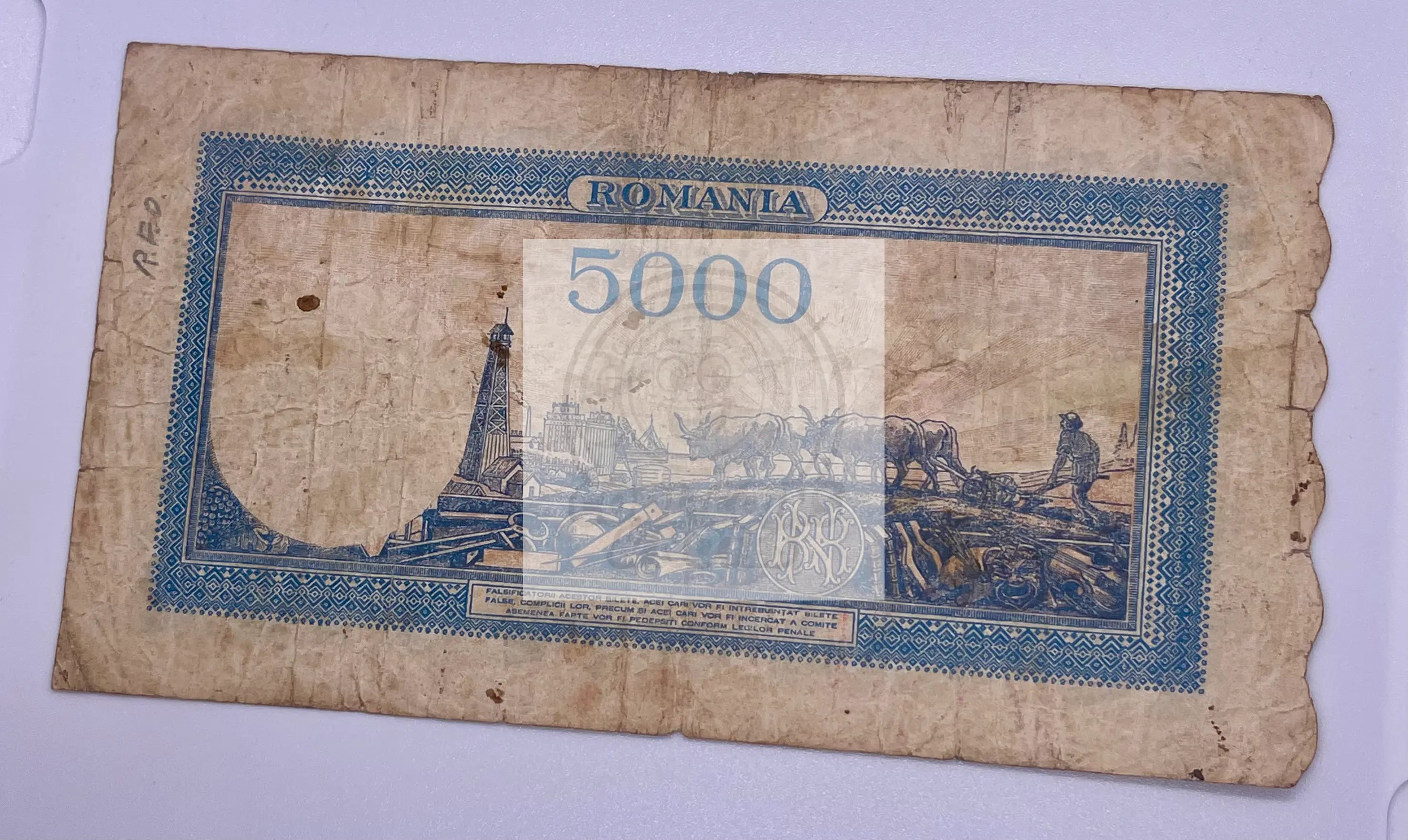 ROMANIA, 5000 LEI, P#56a, 1945, Used World Banknote - Cool Coins & Notes