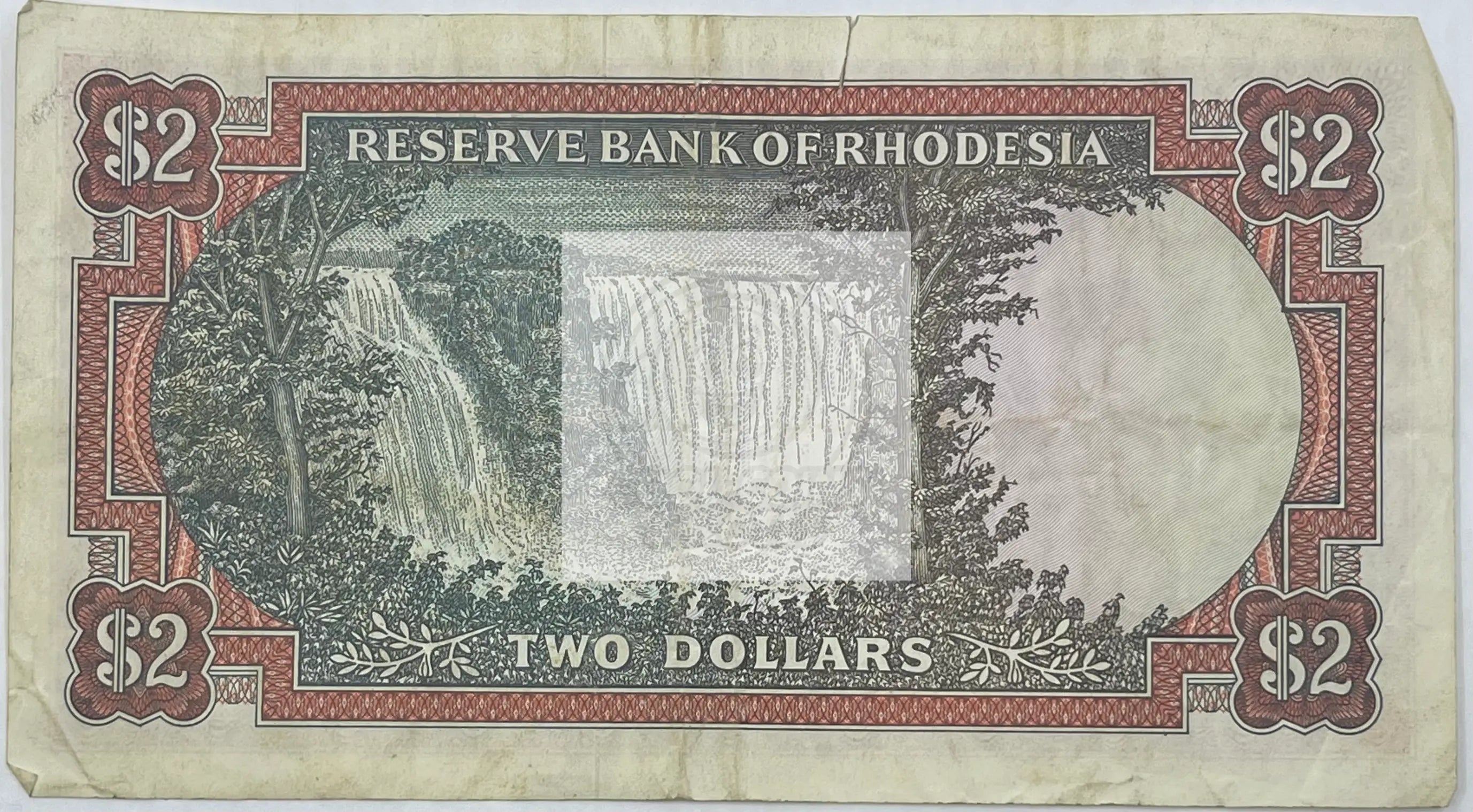 Rhodesia 1970 2 Dollars P-31a Victoria Falls, Used World Banknote Currency - Cool Coins & Notes