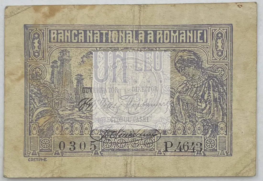 Romania 1920 1 Leu P26a, Used Banknote - Cool Coins & Notes
