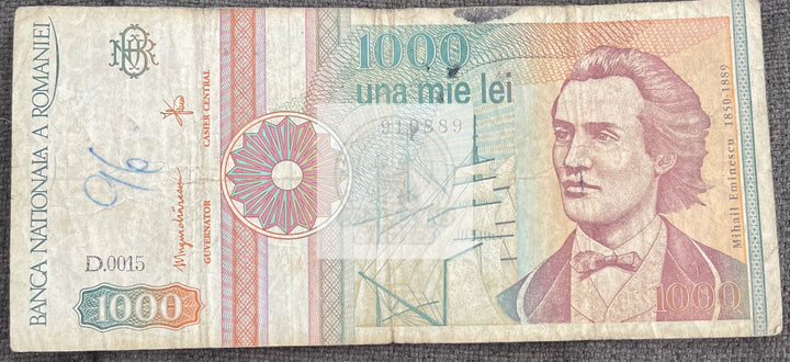Romania 1991 P101 1000 Lei, Used World Banknote - Cool Coins & Notes