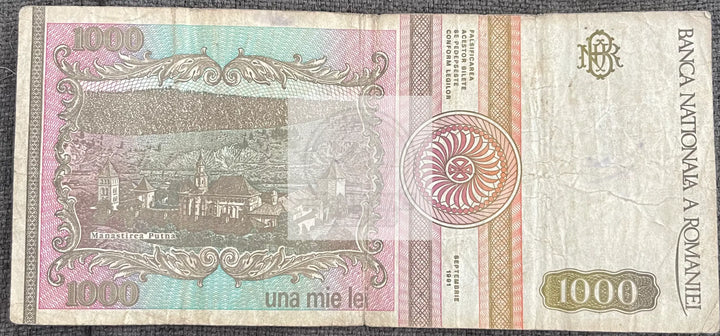 Romania 1991 P101 1000 Lei, Used World Banknote - Cool Coins & Notes