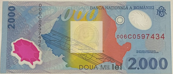 Romania 1999 2000 Lei P111 UNC Polymer World Banknote Currency - Cool Coins & Notes