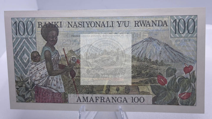 Rwanda 1978 100 Francs Zebra P12 UNC Banknote - Cool Coins & Notes