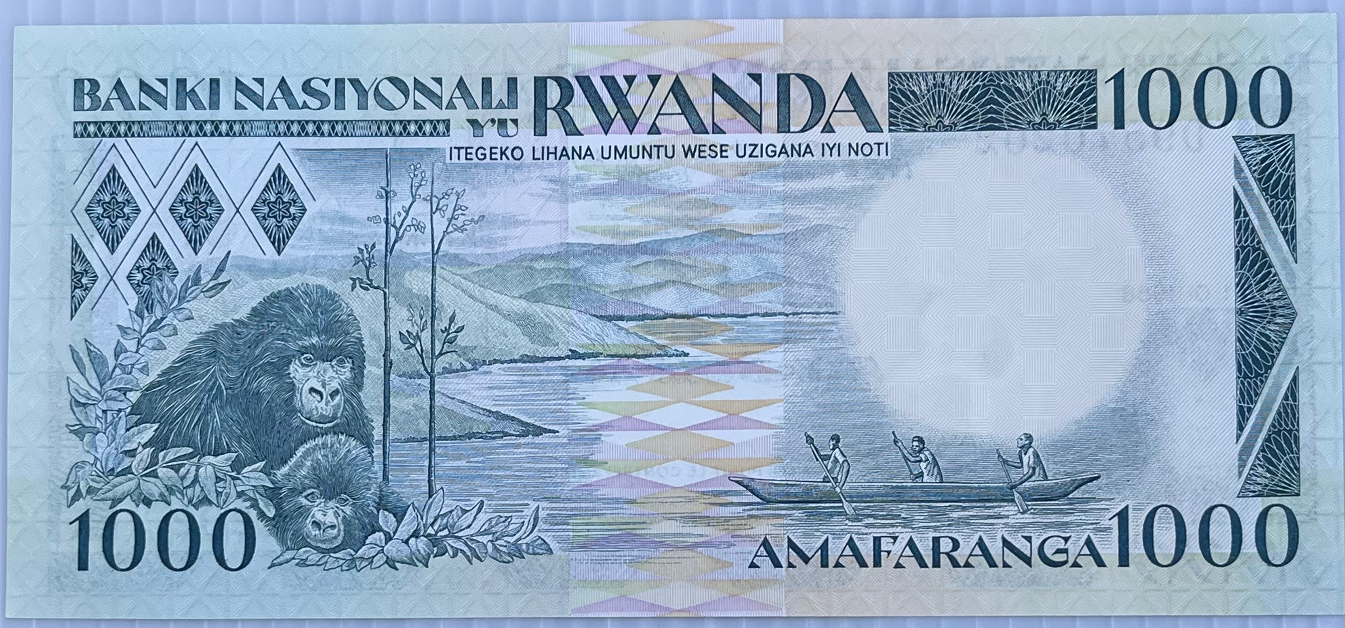 Rwanda 1988 1000 Francs P-21 UNC Gorilla World Banknote Currency - Cool Coins & Notes