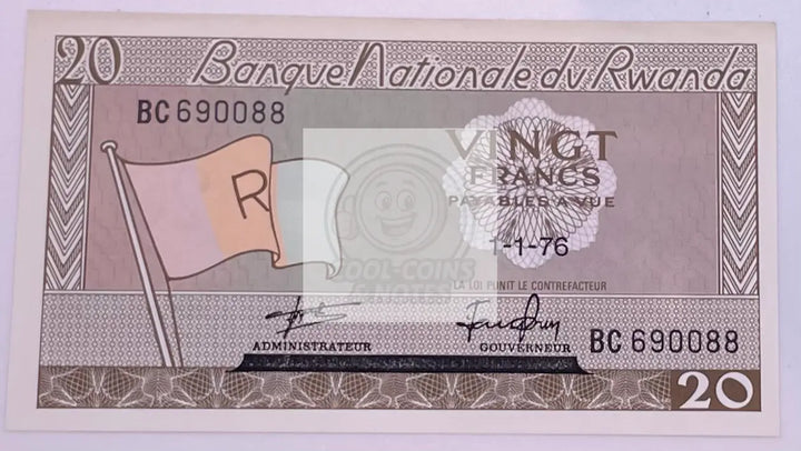 Rwanda / Africa, 20 Francs, 1976, P-6 (6e), UNC Children Banknote - Cool Coins & Notes
