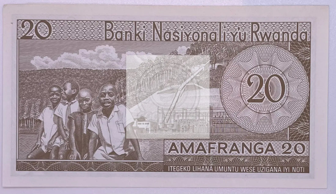 Rwanda / Africa, 20 Francs, 1976, P-6 (6e), UNC Children Banknote - Cool Coins & Notes