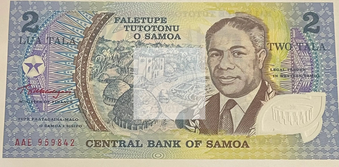 Samoa 1990 2 Tala Polymer P31e UNCWorld Banknote Currency - Cool Coins & Notes