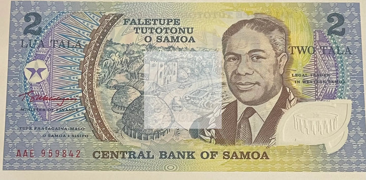 Samoa 1990 2 Tala Polymer P31e UNCWorld Banknote Currency - Cool Coins & Notes