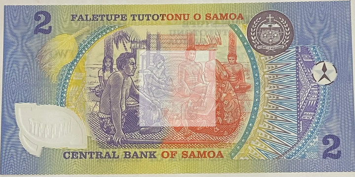 Samoa 1990 2 Tala Polymer P31e UNCWorld Banknote Currency - Cool Coins & Notes