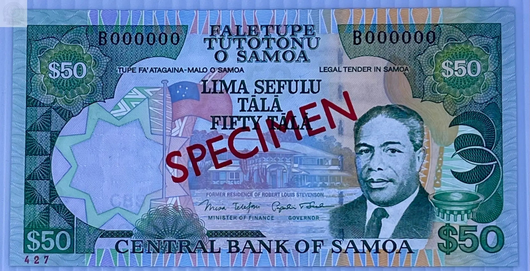 Samoa 1990 50 Tala P-29s UNC Specimen World Banknote Currency Cool Coins & Notes