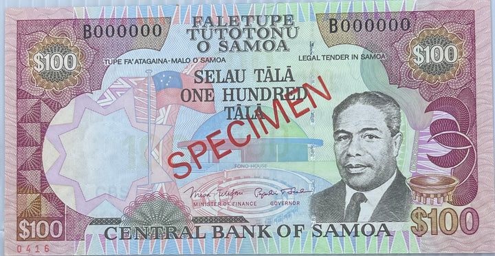 Samoa 2005 10 Tala P-24b UNC Specimen World Banknote - Cool Coins & Notes