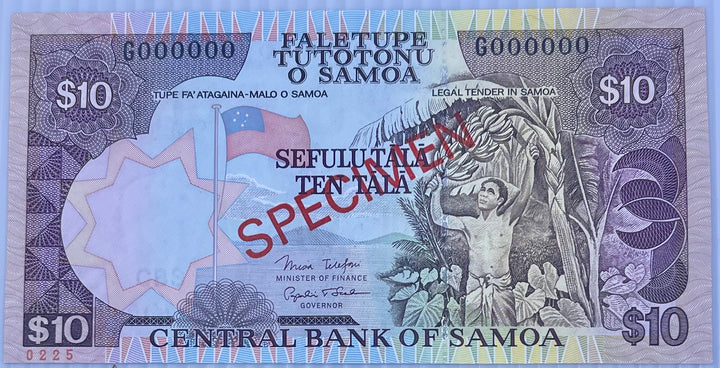 Samoa 2005 10 Tala P-34 UNC Specimen World Banknote Currency Cool Coins & Notes 