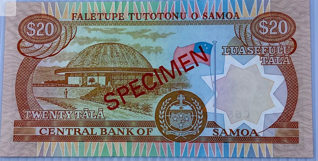 Samoa 2005 20 Tala P-35bs UNC Specimen World Banknote Currency Cool Coins & Notes