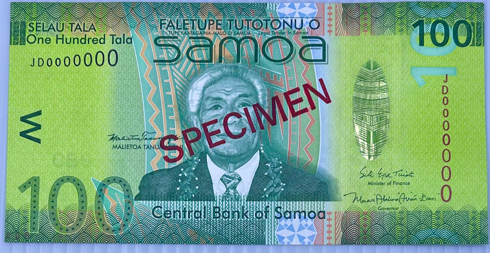 Samoa 2017 100 Tala P-44bs UNC Specimen World Banknote Currency Cool Coins & Notes