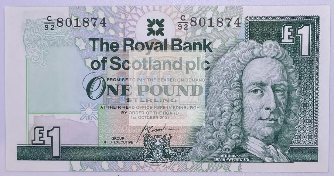 Scotland 1 Pound 2001 P 351 UNC World Banknote Currency - Cool Coins & Notes