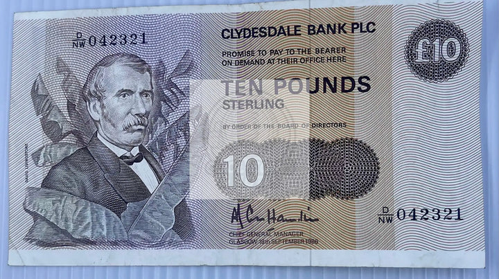 Scotland 1986 10 Pounds P-213 Used World Banknote Cool Coins & Notes 