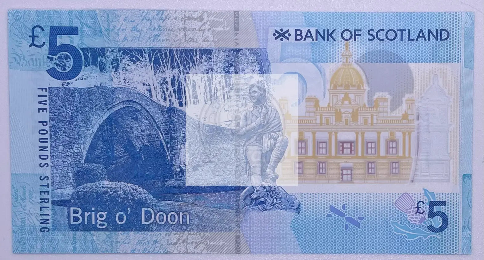 Scotland 5 pounds (2016) P-130, UNC Polymer Banknote - Bank of Scotland - Cool Coins & Notes