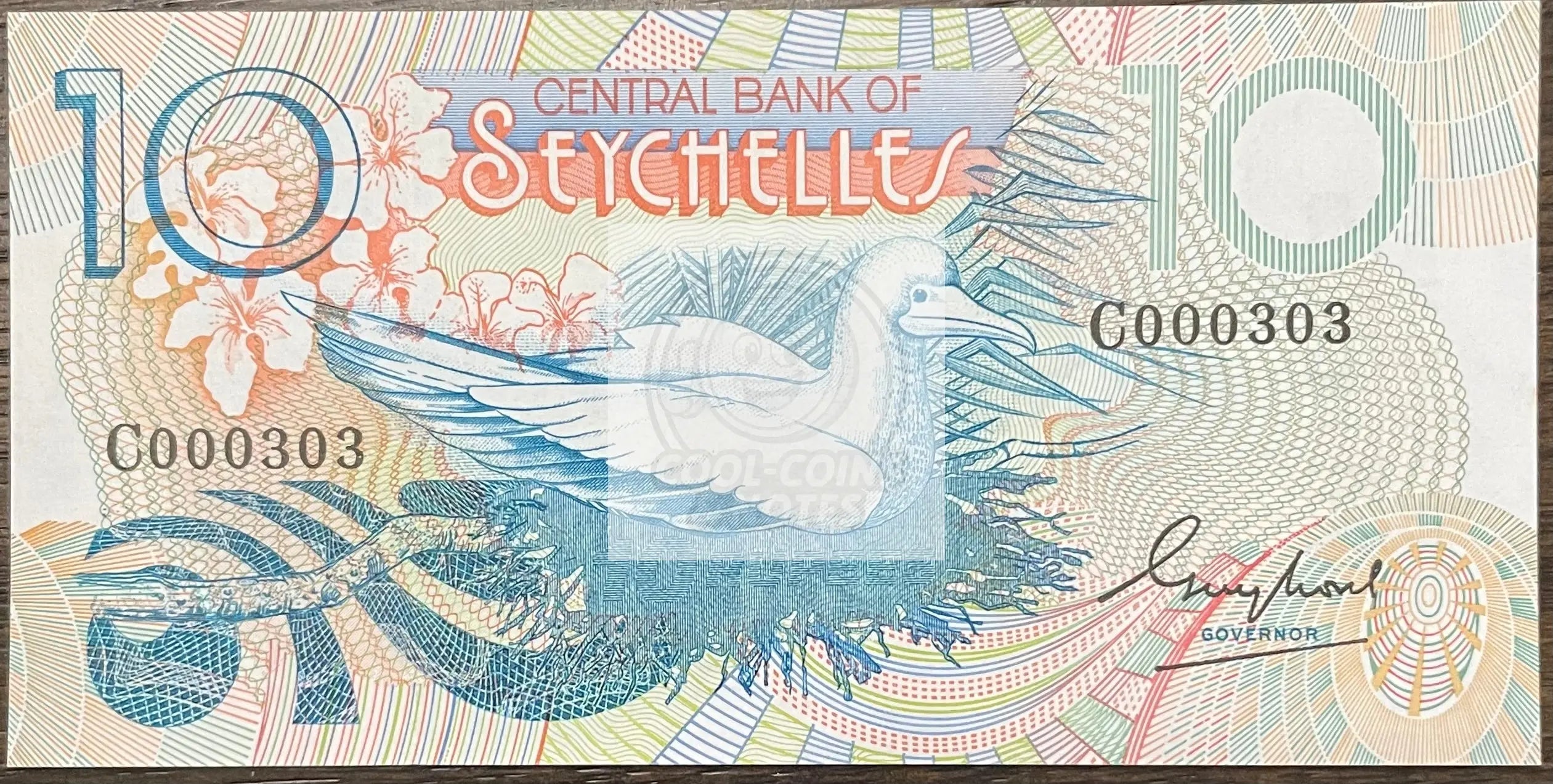 Seychelles 1983 10 Rupees P-28 UNC Seagull Banknote - Cool Coins & Notes
