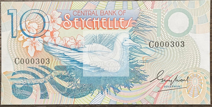 Seychelles 1983 10 Rupees P-28 UNC Seagull Banknote - Cool Coins & Notes