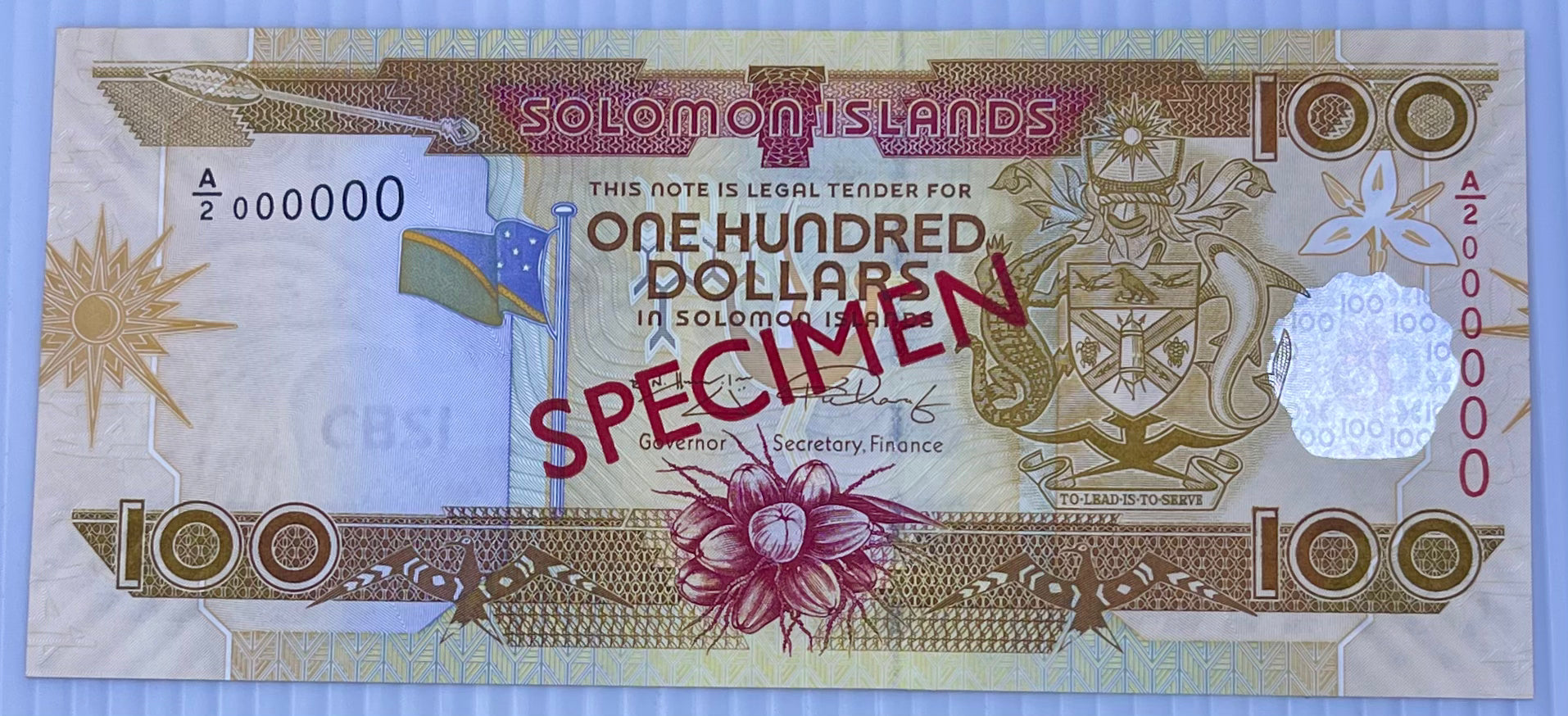 Solomon Islands 100 Dollars P-36 UNC Specimen Banknote Cool Coins & Notes