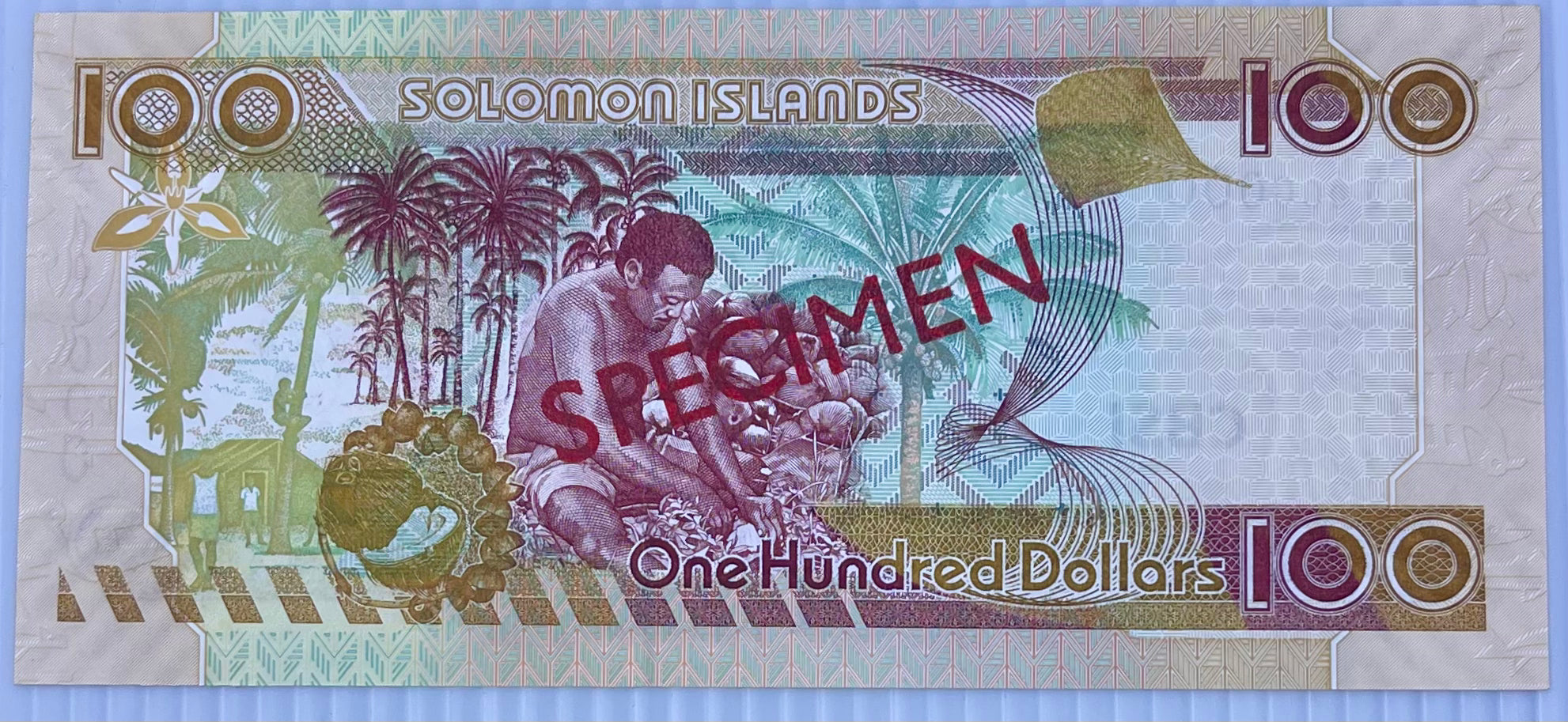 Solomon Islands 100 Dollars P-36 UNC Specimen Banknote Cool Coins & Notes