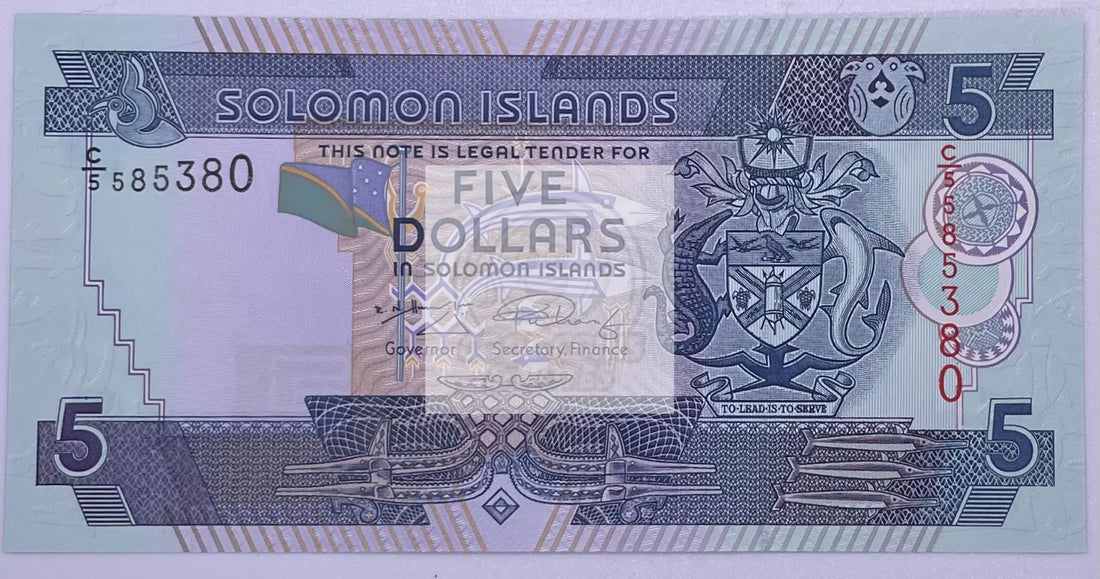 Solomon Islands 5 Dollars, 1986 ND, P-14, UNC - Cool Coins & Notes